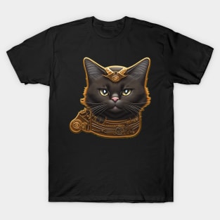 Steampunk Cat with Mechanical Collar T-Shirt